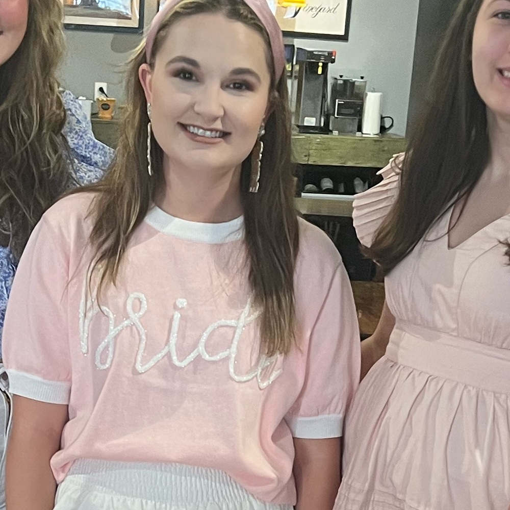 Queen of Sparkles Bride Glitter Script Sweater